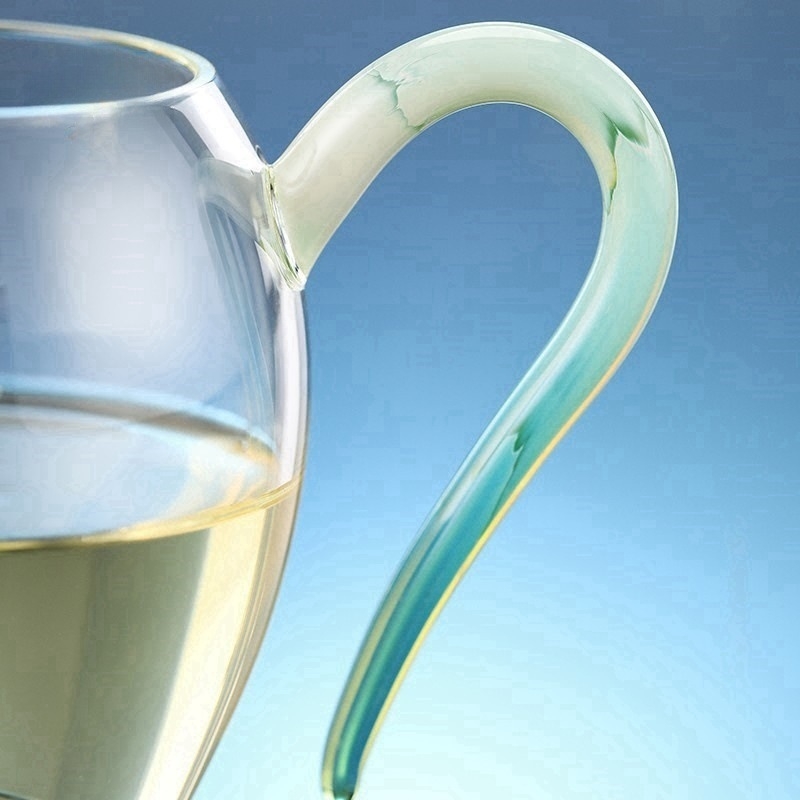 Set ceai din sticlă borosilicat galben, cu cană de echilibrare și tavă de ceai, 300-350 ml, pentru uz casnic