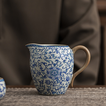 Ceșă Gongdao ceramică albastru-alb - accesorii pentru ceremonia ceaiului, componentă de înaltă calitate pentru masa de ceai