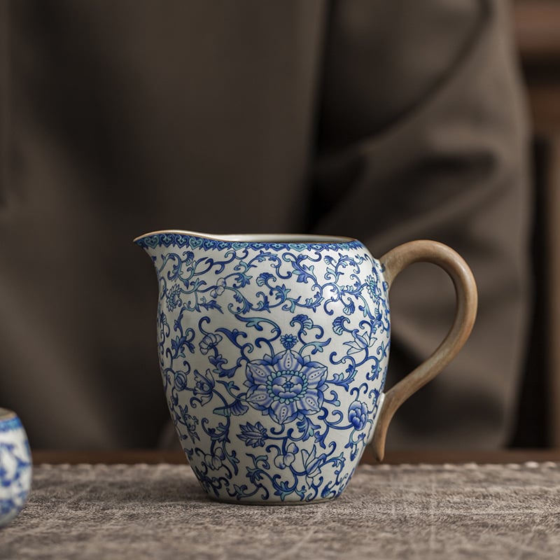 Ceșă Gongdao ceramică albastru-alb - accesorii pentru ceremonia ceaiului, componentă de înaltă calitate pentru masa de ceai