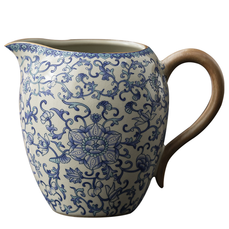 Ceșă Gongdao ceramică albastru-alb - accesorii pentru ceremonia ceaiului, componentă de înaltă calitate pentru masa de ceai