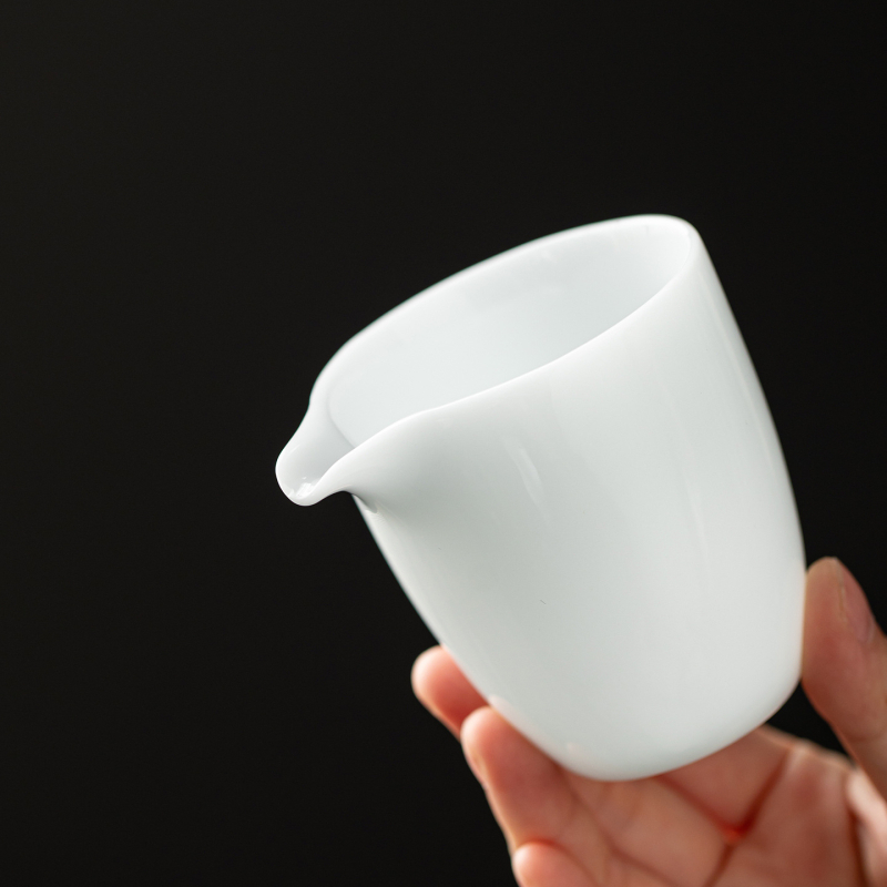 Cupa Gongdao din porțelan tip Ice-Type, set Kung Fu ceai din porțelan alb Dehua, gaiwan cu capac din trei piese pentru casă și birou, ceainic și ceașcă de ceai
