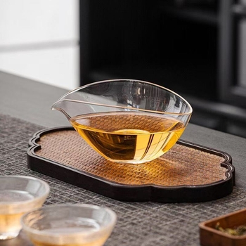 Set Gongfu de ceai din sticlă transparentă, cu cupă de distribuție egală, stil japonez, sticlă rezistentă la temperaturi înalte