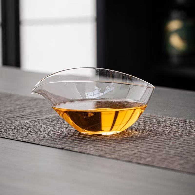 Set Gongfu de ceai din sticlă transparentă, cu cupă de distribuție egală, stil japonez, sticlă rezistentă la temperaturi înalte