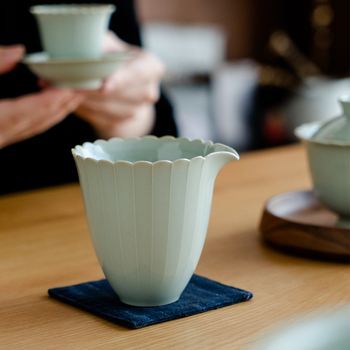 Set Gongfu de ceai din ceramică, relief, lucrat manual, stil retro Chinezesc