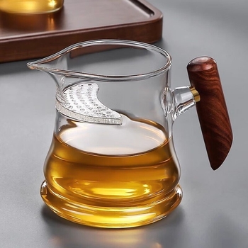 Ceașcă Gongfu din sticlă cu filtru încorporat pentru ceai verde