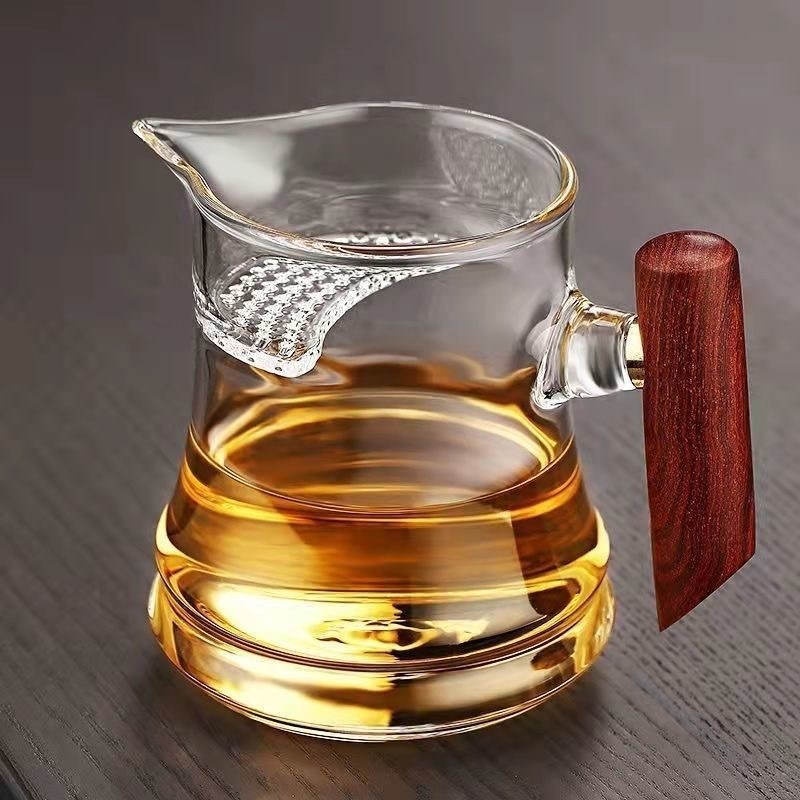 Ceașcă Gongfu din sticlă cu filtru încorporat pentru ceai verde