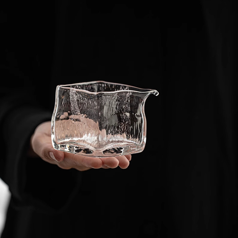 Set de ceai din sticlă pătrată, lucrat manual, cu bule, rezistent la căldură, capacitate mare; ceainic, recipient pentru distribuția ceaiului și filtru de distribuție