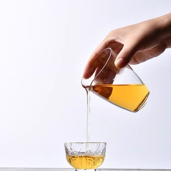 Pahar Gongdao din sticlă borosilcată groasă pentru setul de ceai Gongfu, anti-arzuri, transparent, minimalist