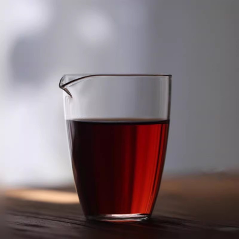Pahar Gongdao din sticlă borosilcată groasă pentru setul de ceai Gongfu, anti-arzuri, transparent, minimalist