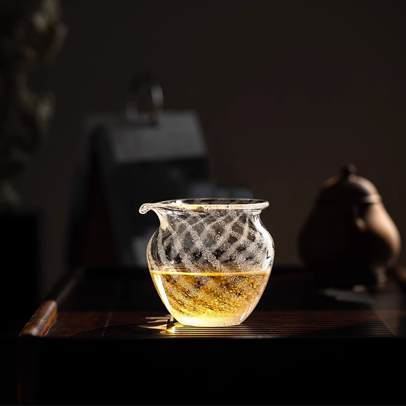 Ceainic din sticlă de cristal cu bule, corp îngroșat, rezistent la căldură, în stil minimalist japonez, mare capacitate pentru uz casnic