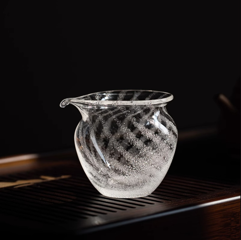Ceainic din sticlă de cristal cu bule, corp îngroșat, rezistent la căldură, în stil minimalist japonez, mare capacitate pentru uz casnic