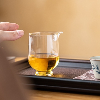 Set Gongfu de ceai din sticlă rezistentă la căldură: accesorii – cană de distribuție și recipent pentru împărțirea ceaiului