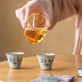 Set Gongfu de ceai din sticlă rezistentă la căldură: accesorii – cană de distribuție și recipent pentru împărțirea ceaiului