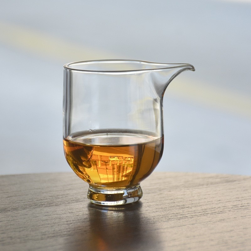 Set Gongfu de ceai din sticlă rezistentă la căldură: accesorii – cană de distribuție și recipent pentru împărțirea ceaiului