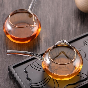 Ceșcă de ceai din sticlă cu mâner lung, set Kung Fu pentru ceai, ceașcă transparentă cu separator pentru ceai