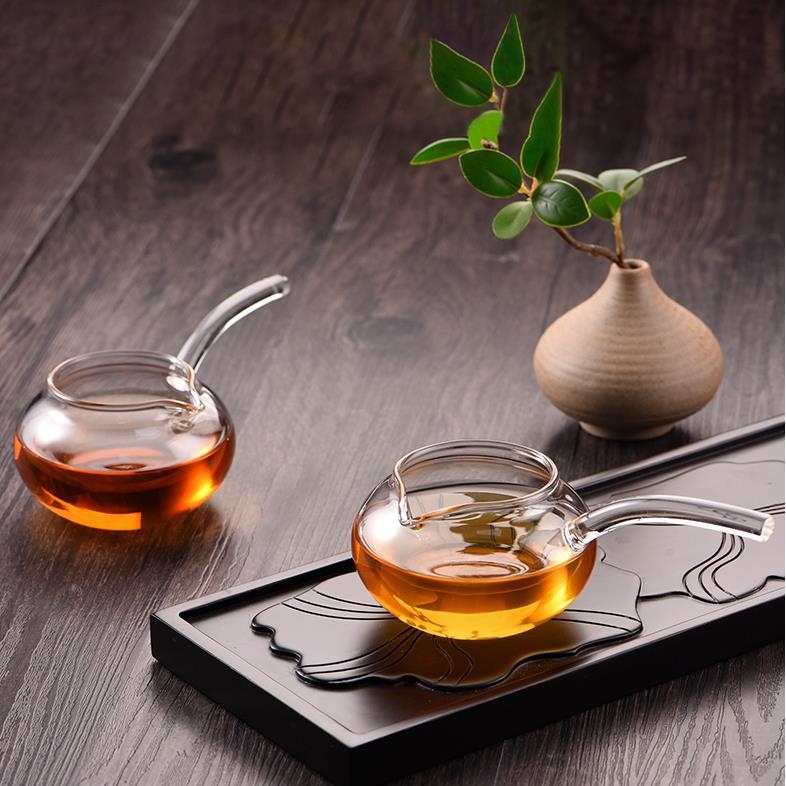 Ceșcă de ceai din sticlă cu mâner lung, set Kung Fu pentru ceai, ceașcă transparentă cu separator pentru ceai