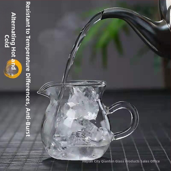 Ceașcă din sticlă borosilicat rezistentă la temperaturi înalte, 250 ml, cu mâner, pentru ceremonii de ceai chinezești