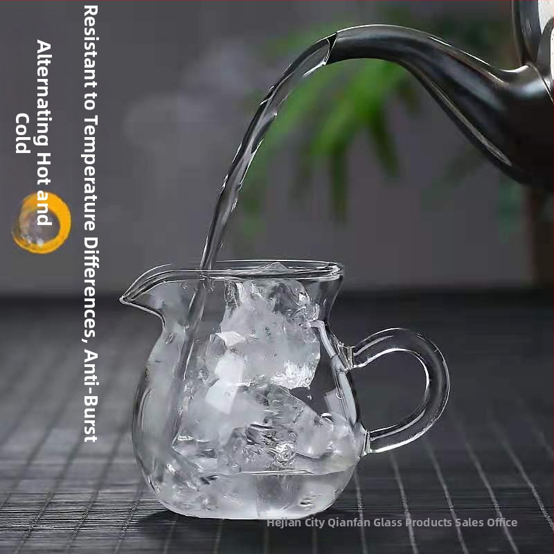 Ceașcă din sticlă borosilicat rezistentă la temperaturi înalte, 250 ml, cu mâner, pentru ceremonii de ceai chinezești