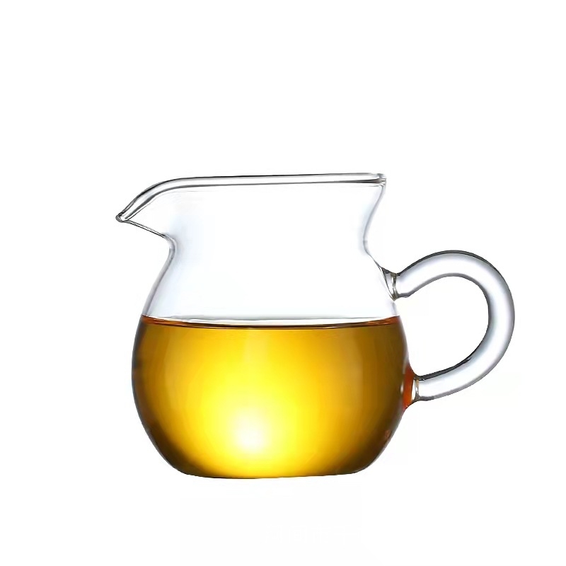 Ceașcă din sticlă borosilicat rezistentă la temperaturi înalte, 250 ml, cu mâner, pentru ceremonii de ceai chinezești