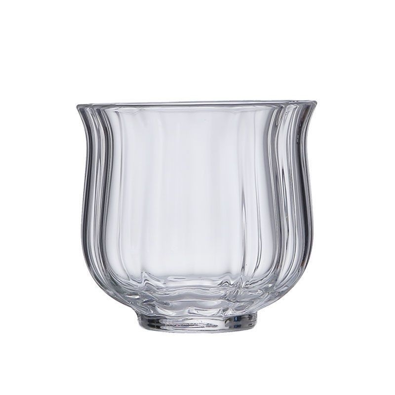 Ceșcă Lotus din sticlă pentru împărțirea ceaiului, mică capacitate, sticlă borosilicat, accesorii pentru set Kung Fu ceai