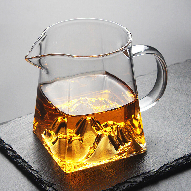 Set de ceai din sticlă cu ceașcă de echilibru, separator de ceai și tavă de ceai, elegant.