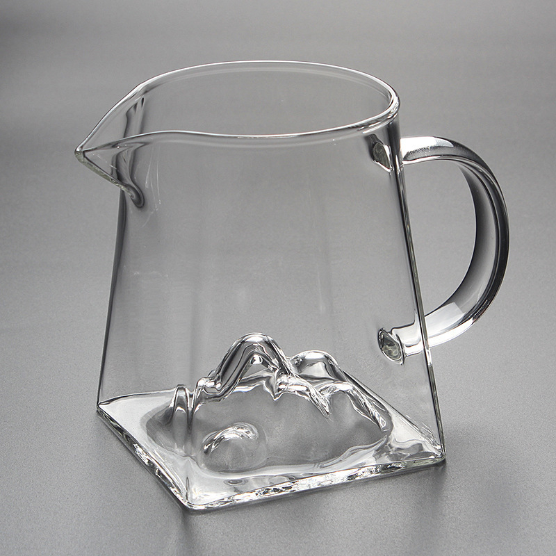 Set de ceai din sticlă cu ceașcă de echilibru, separator de ceai și tavă de ceai, elegant.