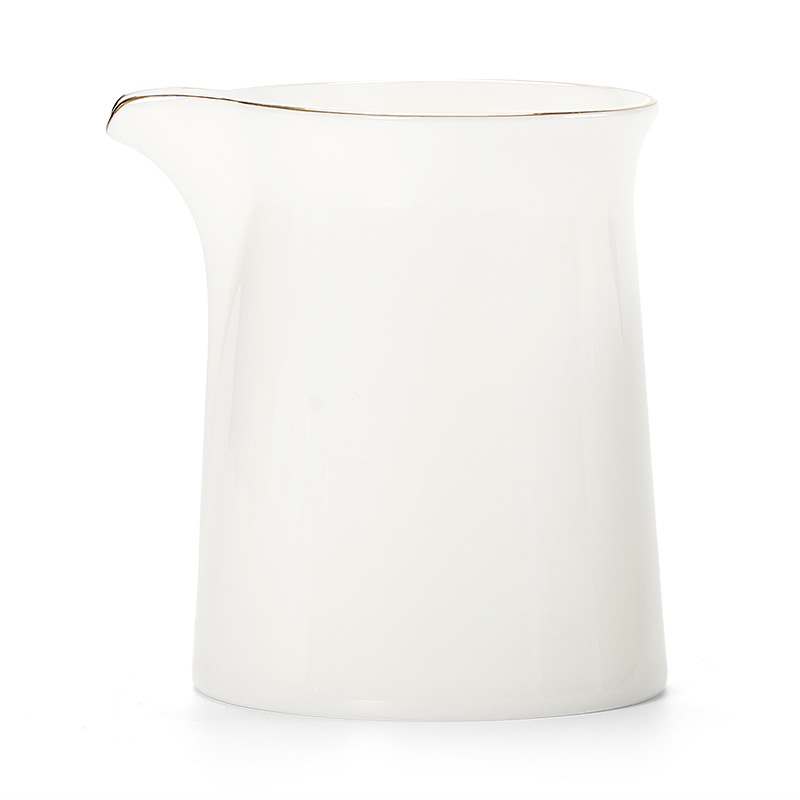 Ceașcă de distribuție a ceaiului din porțelan, mare, pentru set de ceremonie a ceaiului, ceramică albă, protecție împotriva arsurilor