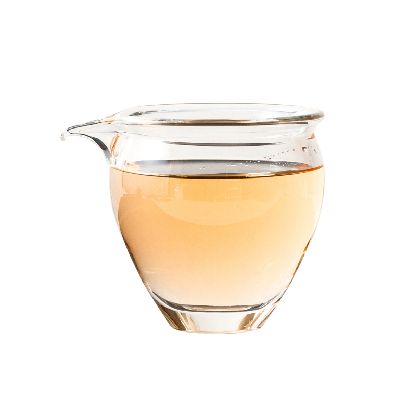 Cană de ceai transparentă din sticlă borosilicată, lucrată manual, corp îngroșat, stil japonez, cu cioc de turnare și separator de ceai, rezistentă la căldură