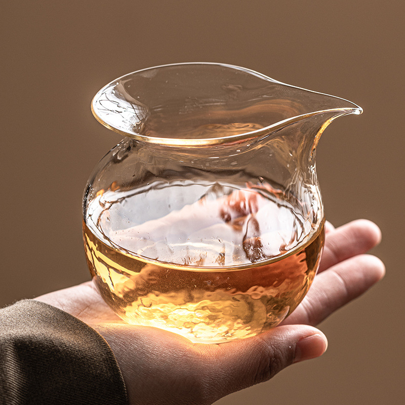 Set Gongfu de ceai din sticlă borosilicată rezistentă la căldură, cu cană de distribuție a ceaiului de capacitate mare și rezervor de ceai pentru uz casnic