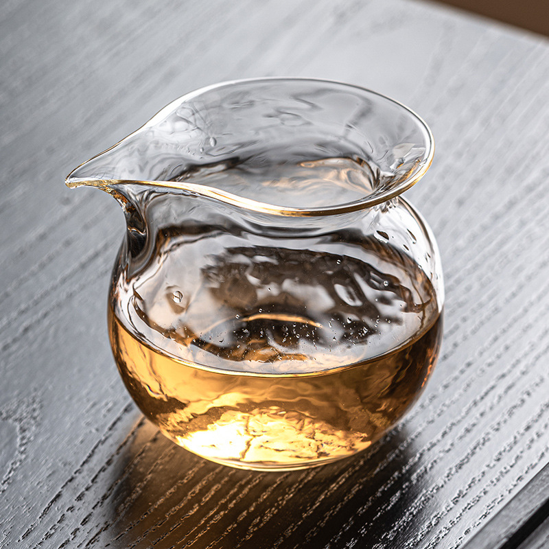 Set Gongfu de ceai din sticlă borosilicată rezistentă la căldură, cu cană de distribuție a ceaiului de capacitate mare și rezervor de ceai pentru uz casnic