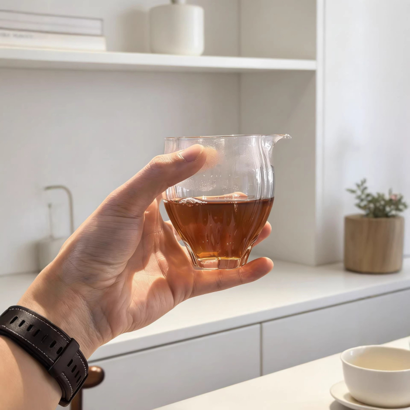 Carafă de ceai din sticlă rezistentă la căldură, transparentă, ceașcă de ceai îngroșată, stil japonez