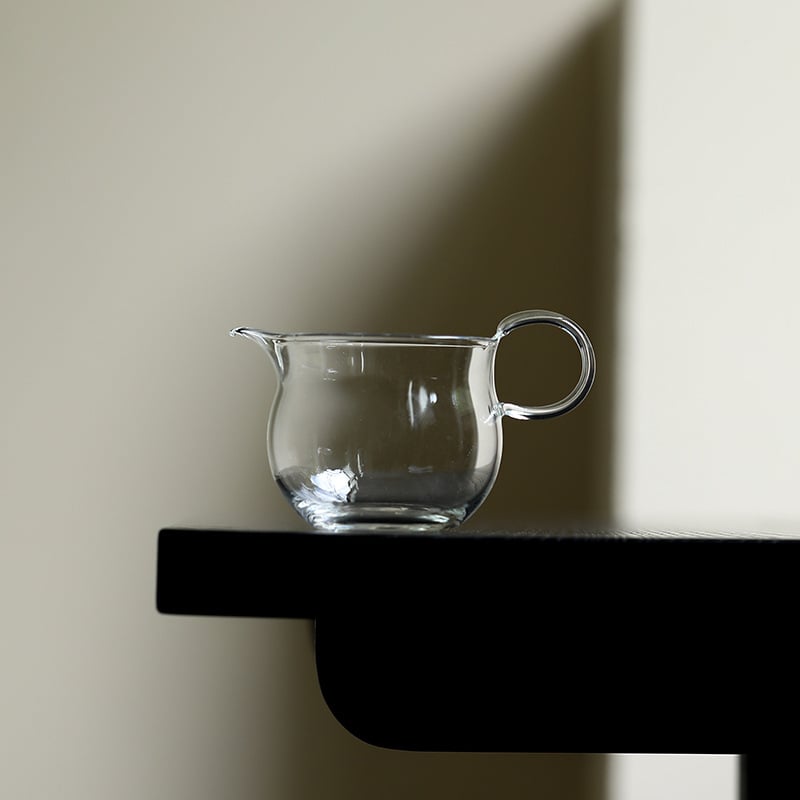 Vas de ceai transparent din borosilicat, lucrat manual, pentru ceremonia Gongfu