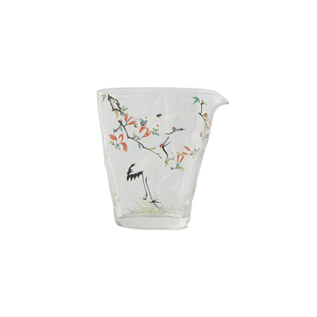 Colecția Wuxin: Stil chinezesc nou, model ciocan cu motif, sticlă borosilicat transparentă rezistentă la temperatură, ceașcă echitabilă, ceainic și separator – Set de ceai