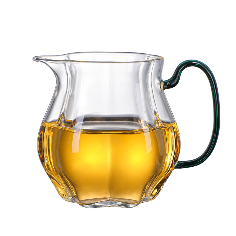 Pahar Gongdao în stil japonez din sticlă borosilicat, parte a unui set Gongfu de ceai