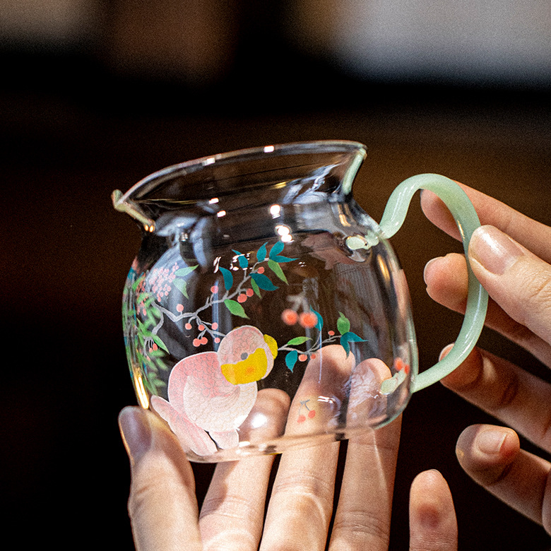 Divizor de ceai din sticlă borosilicat rezistentă la căldură, pentru uz casnic, ceașcă echitabilă, accesorii pentru ceremonia ceaiului
