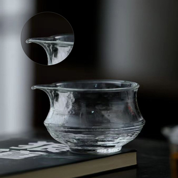 Ceasca de ceai din sticla cu textura ciocănita, distribuitor de ceai pentru birou, sticla borosilicat inalta, dimensiune mica