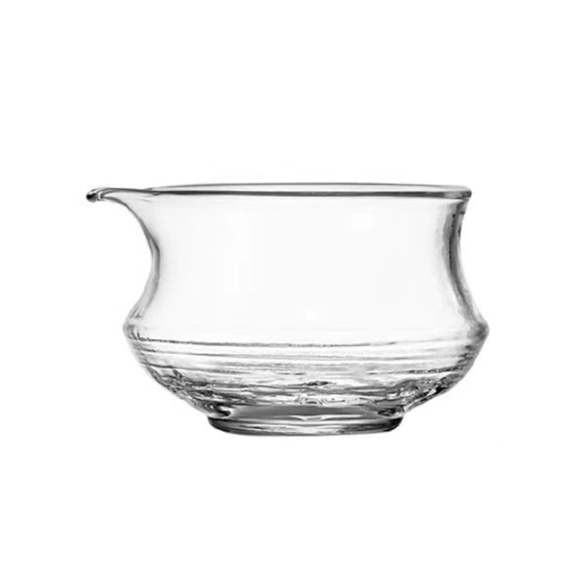 Ceasca de ceai din sticla cu textura ciocănita, distribuitor de ceai pentru birou, sticla borosilicat inalta, dimensiune mica