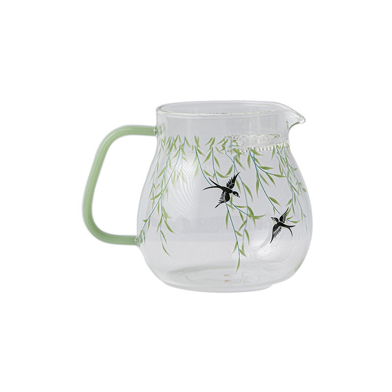 Ceainic ceramic mare cu filtru, în stil japonez, pentru ceai verde