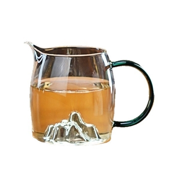 Ceasca de ceai din sticlă borosilicat cu mâner colorat — set simplu de ceai pentru uz casnic, rezistent la căldură