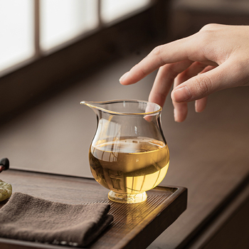 Stil japonez, sticlă borosilicată transparentă, ceainic pentru distribuția uniformă a ceaiului, set de ceai pentru o persoană cu tavă de servire ceai