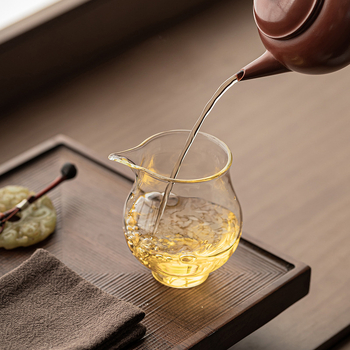 Stil japonez, sticlă borosilicată transparentă, ceainic pentru distribuția uniformă a ceaiului, set de ceai pentru o persoană cu tavă de servire ceai