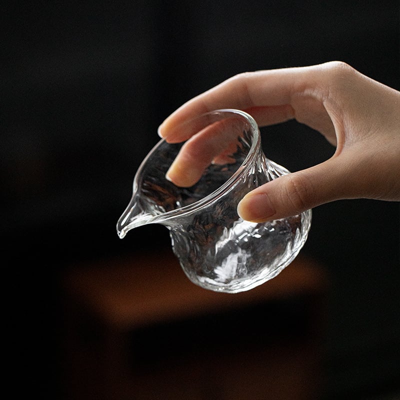 Sticlă borosilicat de înaltă calitate, cană de distribuire a ceaiului, tavă de ceai cu canal de apă, set Kung Fu pentru ceai, ceașcă mică cu model rotativ