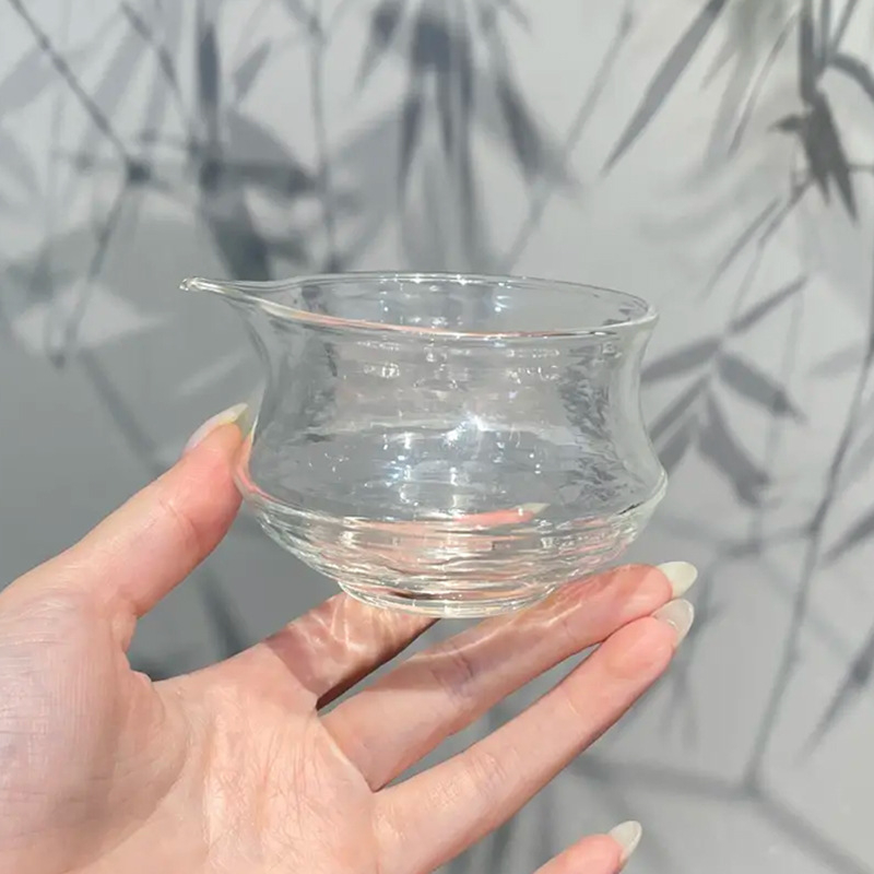 Ceai din sticlă borosilikat de înaltă rezistență la temperaturi, transparent, cu design simplu, profil redus, divizor pentru ceai