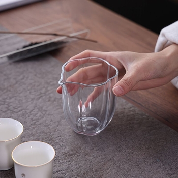 Separator de ceai din sticlă cu filtru rezistent la temperatură, set Kung Fu de ceai, ceainic îngroșat și divizor pentru cănile în stil japonez