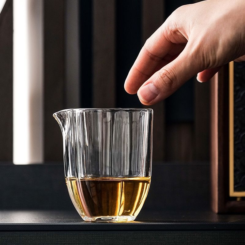 Separator de ceai din sticlă cu filtru rezistent la temperatură, set Kung Fu de ceai, ceainic îngroșat și divizor pentru cănile în stil japonez