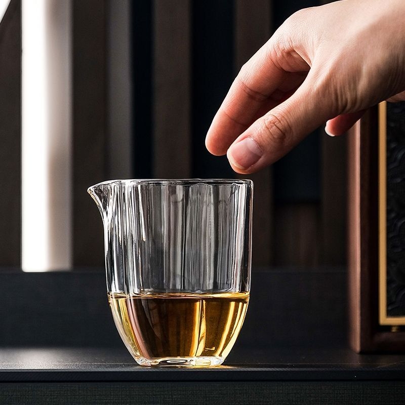 Separator de ceai din sticlă cu filtru rezistent la temperatură, set Kung Fu de ceai, ceainic îngroșat și divizor pentru cănile în stil japonez