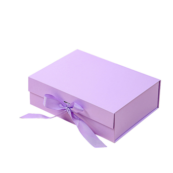 Cutie cadou pliabilă cu funda – cutie de cadou goală pentru încălțăminte și haine, dimensiuni 23x17x7 cm sau 26x19x8 cm, culori panglică: negru, roz, alb, mov