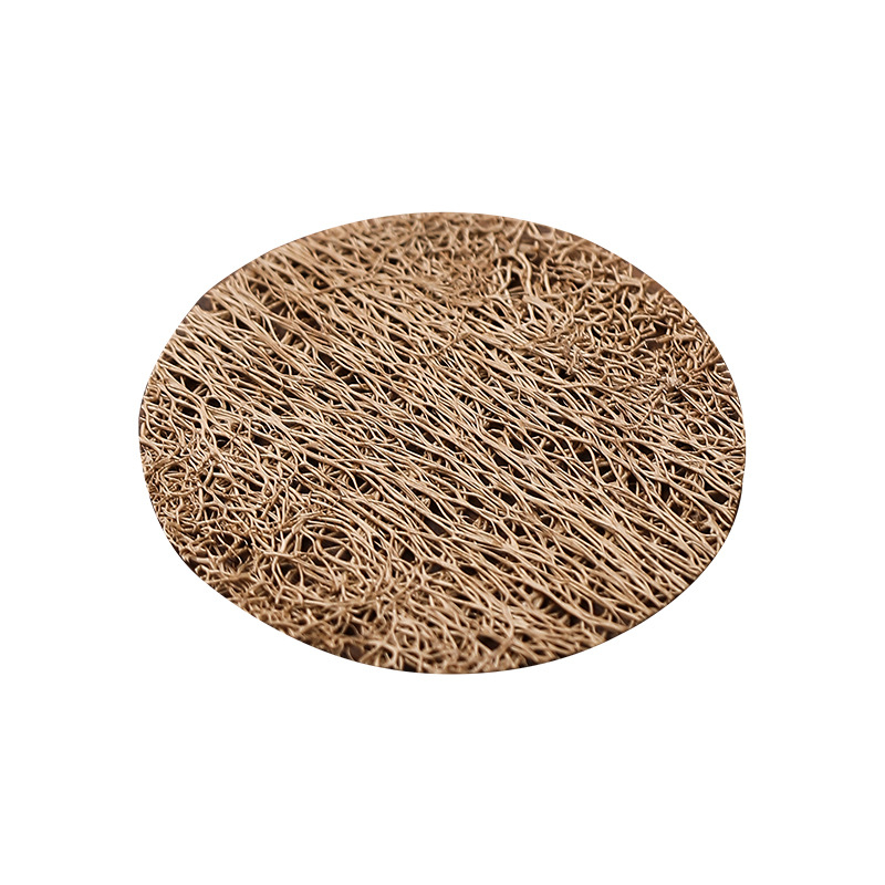 Covoraș natural din luffa pentru ceai, bază rotundă împletită pentru ceremonia ceaiului, protecție termică de lux pentru setul de ceai