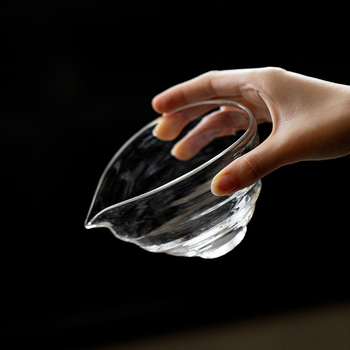 Ceșcă din sticlă borosilicat de înaltă calitate pentru ceremonia Kung Fu a ceaiului, textură ciocănită, separator de ceai