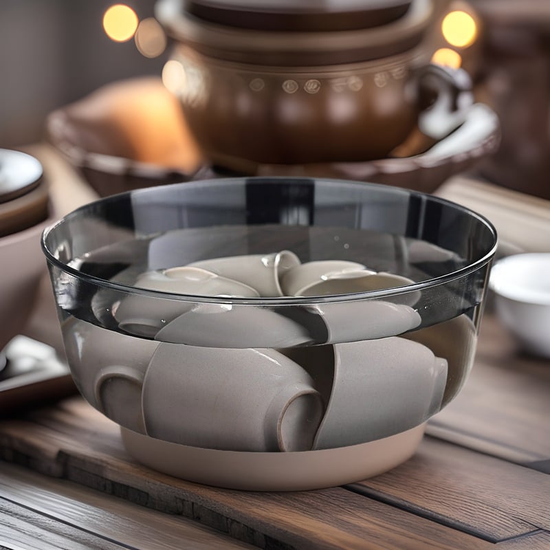 Ceainic din rășină cu capac, vas rezistent la temperatură pentru spălarea ceaiului și vas pentru resturi de ceai – accesorii set ceai Kung Fu